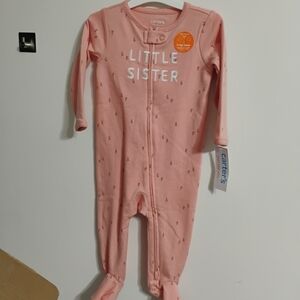 Carter's Pink "Little Sister" Footed One-Piece